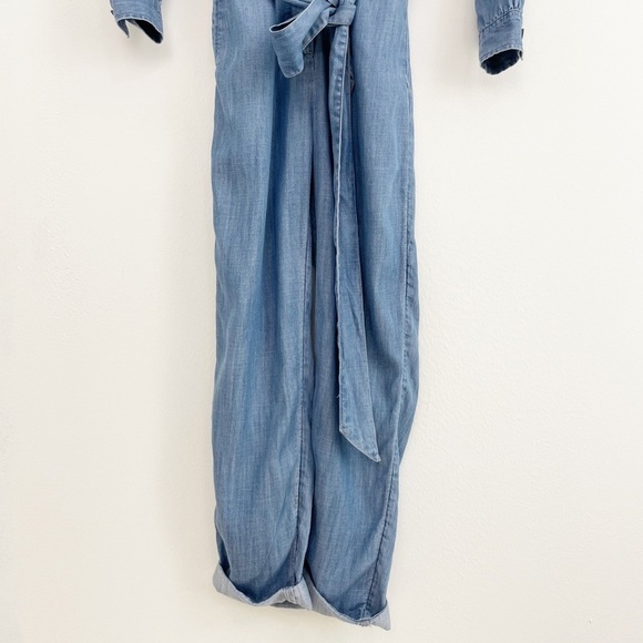 Gap Chambray V-Neck Tie Belt Jean Denim Jumpsuit Size 00 - Picture 6 of 15